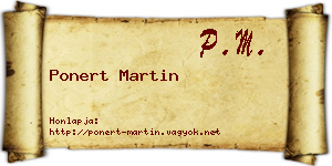 Ponert Martin névjegykártya